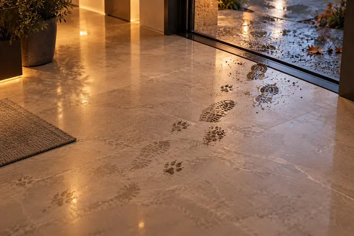 Tracce che si disperdono dal punto di ingresso verso l’interno