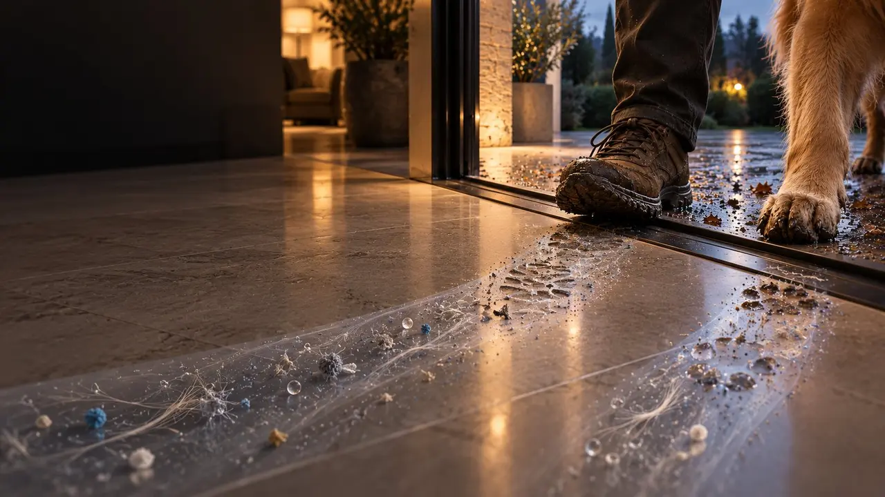 Tracce di sporco portate all’interno da scarpe e zampe