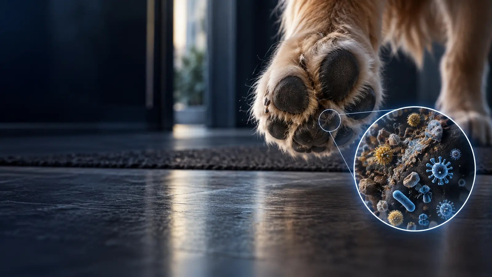 Immagine illustrativa: Cosa portano le zampe del cane dopo una passeggiata?